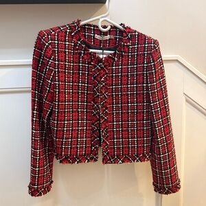 NWT Alice+Olivia Schoolgirl Plaid Kidman Jacket/Blazer